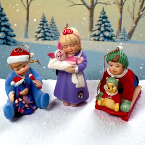Ashton Drake Heirloom Ornaments Lot of 3 A Very Pooh Christmas Disney Kids READ
